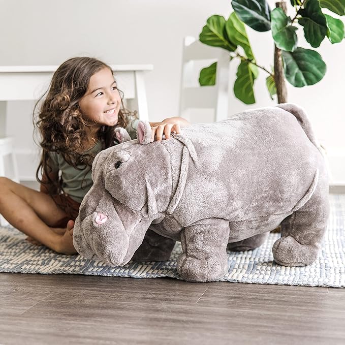 Melissa & Doug Giant Hippopotamus - Lifelike Stuffed Animal (over 2 feet long)