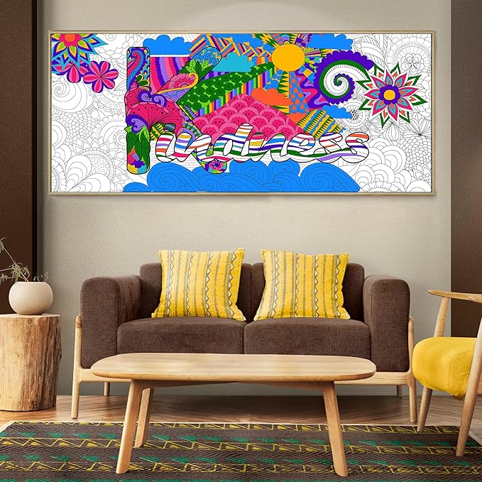 OHOME Mandala Giant Coloring Poster/Tablecloth-30 x 72 Inch - Crafts for Girls 8-12 - Party Favors for Kids | Preppy School Supplies - Arts and Crafts for Kids Ages 8-12 | Classroom Supplies