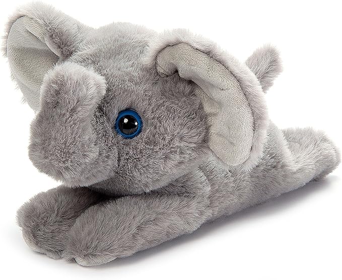 The Petting Zoo Elephant Stuffed Animal Plushie Slap Bracelet, Gifts for Kids, Slapstix Animals, Elephant Plush Toy 10 Inches