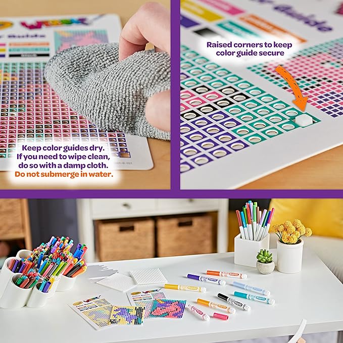 Crayola Wixels Unicorn Activity Kit, Pixel Art Coloring Set, Animal Coloring, Arts & Crafts, Gift for Kids, Ages 6, 7, 8