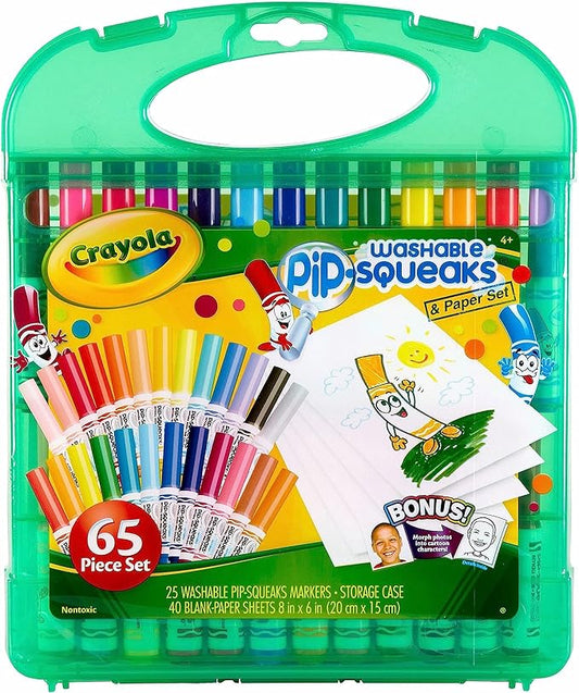 Crayola Pip Squeaks Marker Set (65ct), Mini Washable Markers for Kids, Markers for Coloring Books, Kids Travel Activity, Coloring Gifts, 4+