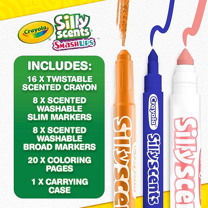Crayola Silly Scents Mini Inspiration Art Case Coloring Set, Gift for Kids Age 4+