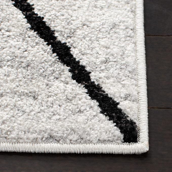 SAFAVIEH Adirondack Collection Runner Rug - 2'6" x 12', Ivory & Grey, Modern Geometric Design, Non-Shedding & Easy Care, Ideal for High Traffic Areas in Living Room, Bedroom (ADR251A)