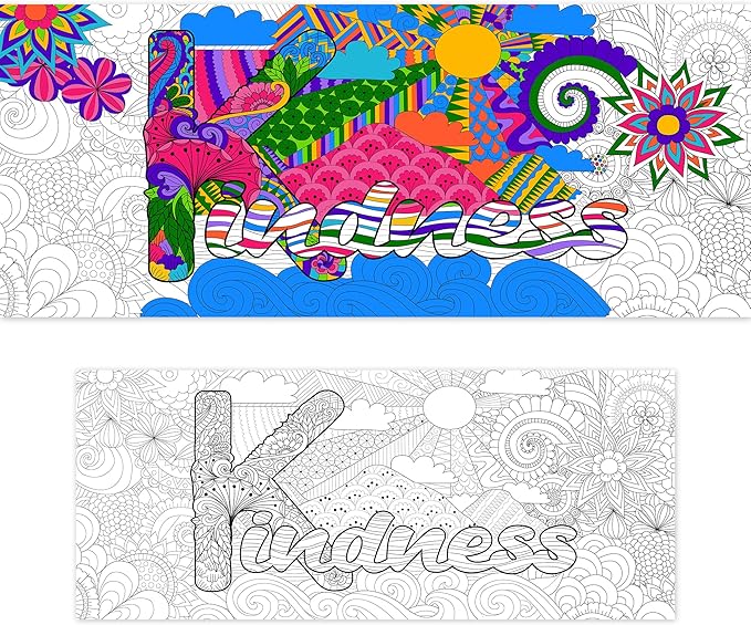 OHOME Mandala Giant Coloring Poster/Tablecloth-30 x 72 Inch - Crafts for Girls 8-12 - Party Favors for Kids | Preppy School Supplies - Arts and Crafts for Kids Ages 8-12 | Classroom Supplies