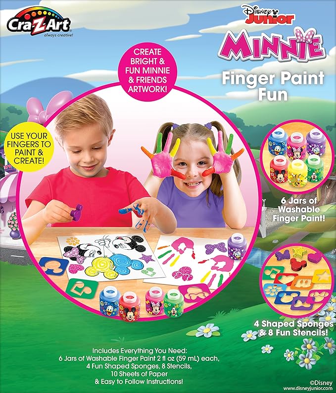 Disney Cra-Z-Art Minnie Mouse & Friends Finger Paint Fun by Cra-Z-Art - Amazon Exclusive, 1 Count (Pack of 1)