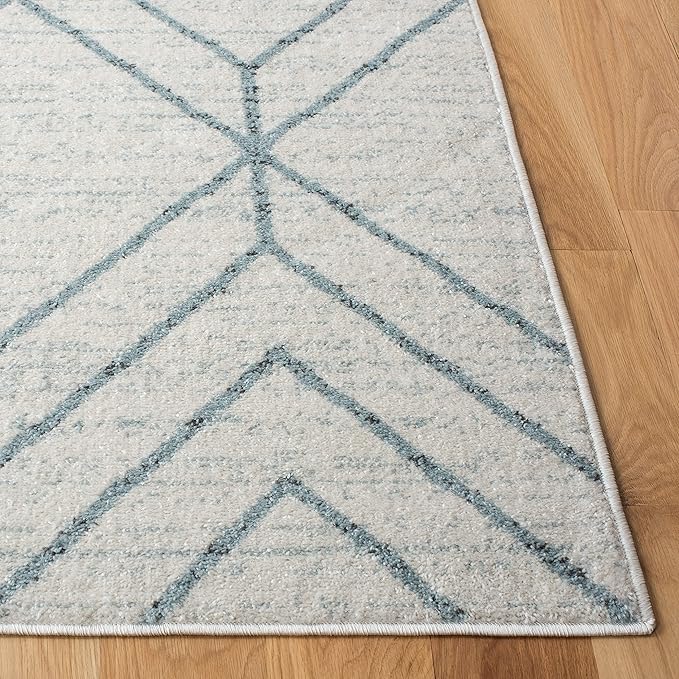 SAFAVIEH Adirondack Collection Accent Rug - 3' x 5', Grey & Blue, Modern Geometric Design, Non-Shedding & Easy Care, Ideal for High Traffic Areas in Entryway, Living Room, Bedroom (ADR241K)