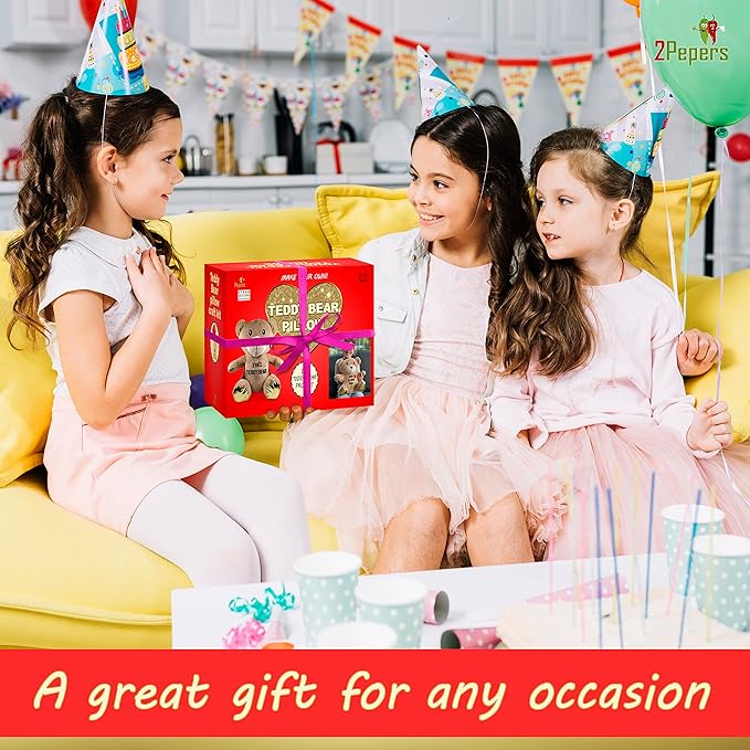 Make Your Own Teddy Bear Plush Pillow Gifts for Girls, DIY Kids Crafts 3 4 5 6 7 Years Old, Best Girls Toys Gifts for Kids, Arts and Crafts for Girls