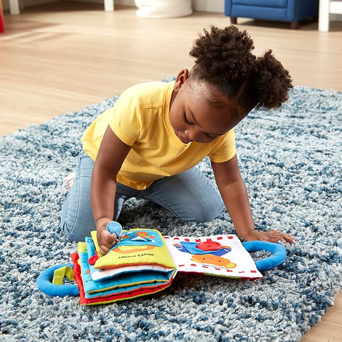 Melissa & Doug K’s Kids My First Activity Book 8-Page Soft Book for Babies and Toddlers - Early Learning Developmental Plush Soft Activity Book
