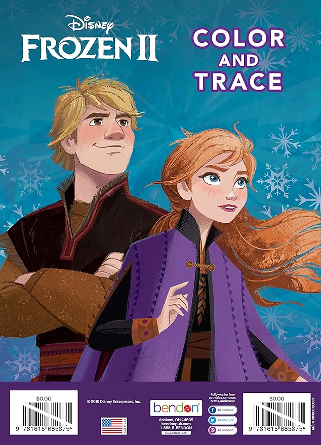 Disney Frozen 2 Elsa and Olaf 48-Page Color and Trace Activity Book, Bendon 46038