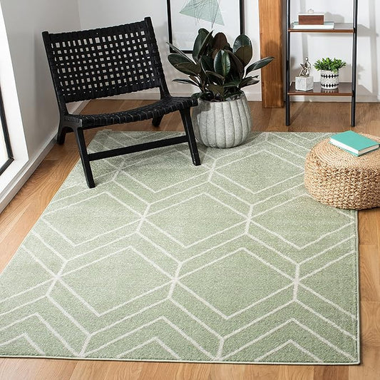 SAFAVIEH Adirondack Collection Accent Rug - 3' x 5', Sage & Ivory, Modern Geometric Design, Non-Shedding & Easy Care, Ideal for High Traffic Areas in Entryway, Living Room, Bedroom (ADR241Y)