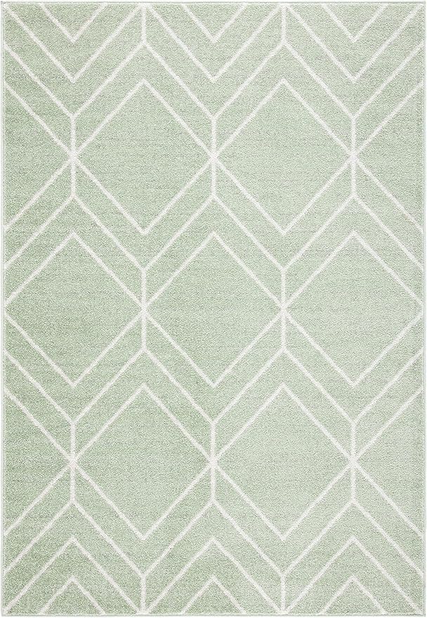 SAFAVIEH Adirondack Collection Accent Rug - 3' x 5', Sage & Ivory, Modern Geometric Design, Non-Shedding & Easy Care, Ideal for High Traffic Areas in Entryway, Living Room, Bedroom (ADR241Y)