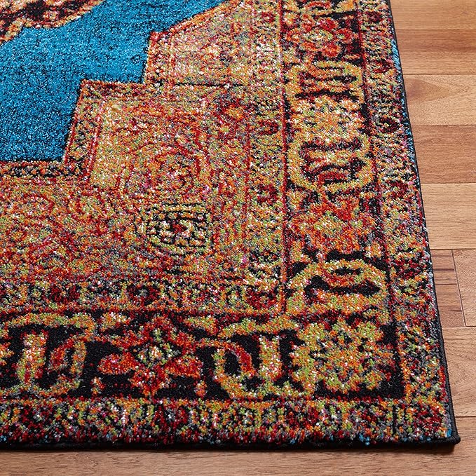 SAFAVIEH Vintage Hamadan Collection Runner Rug - 2'3" x 10', Gold & Light Blue, Traditional Oriental Design, Non-Shedding & Easy Care, Ideal for High Traffic Areas in Living Room, Bedroom (VTH219D)
